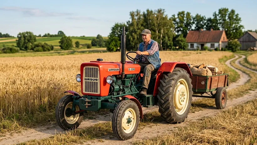 Ursus C 330 jako ciągnik pomocniczy